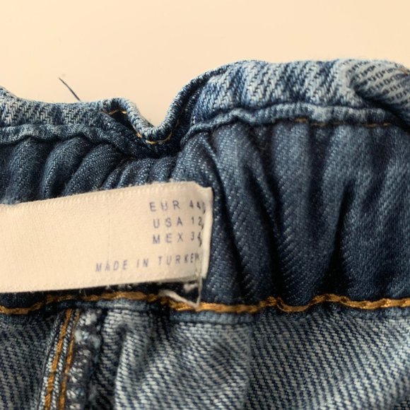 ZARA Blue Ruffled Mom Jeans - Picture 5 of 9